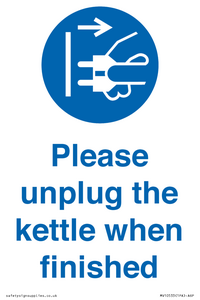 Please unplug the kettle when finished